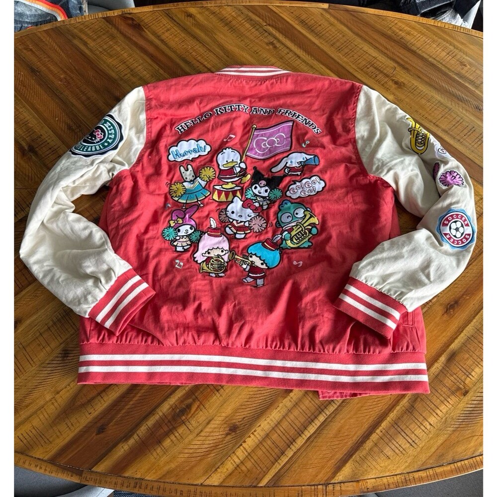 Sanrio Hello Kitty Friends Sports League Varsity Jacket M Kawai streetwear patch - Picture 4 of 12